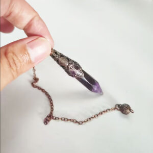 Péndulo de Cristal Natural Color Morado Pendulo.morado