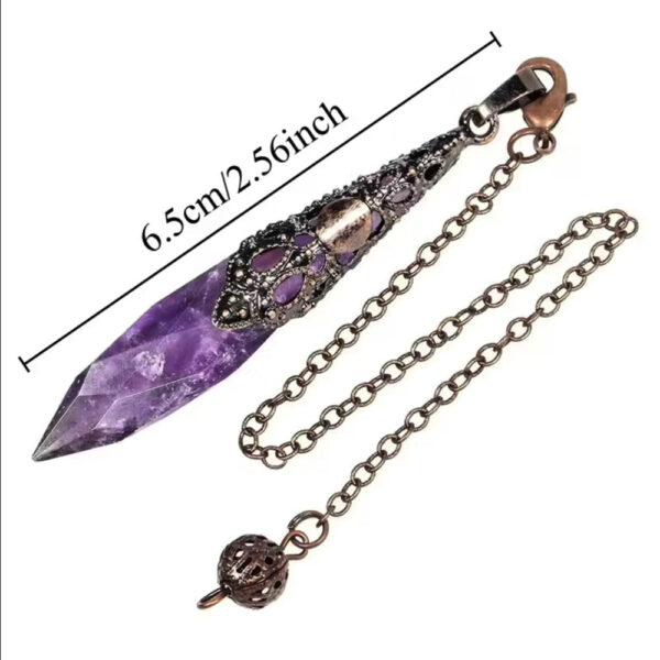 Pendulo.morado.1 Péndulo de Cristal Natural Color Morado