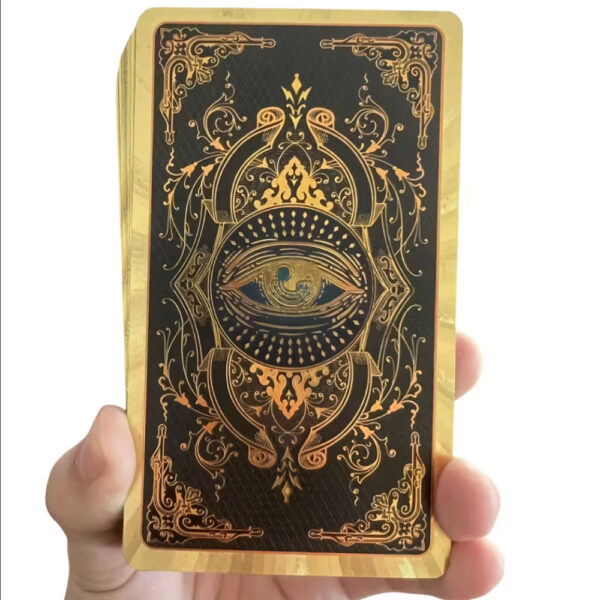 Elegante juego de cartas de Tarot con impresión dorada Elegante juego de cartas de Tarot con impresión dorada
